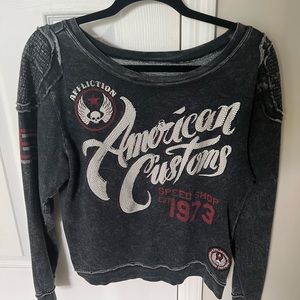 Affliction distressed women’s sweatshirt size medium
